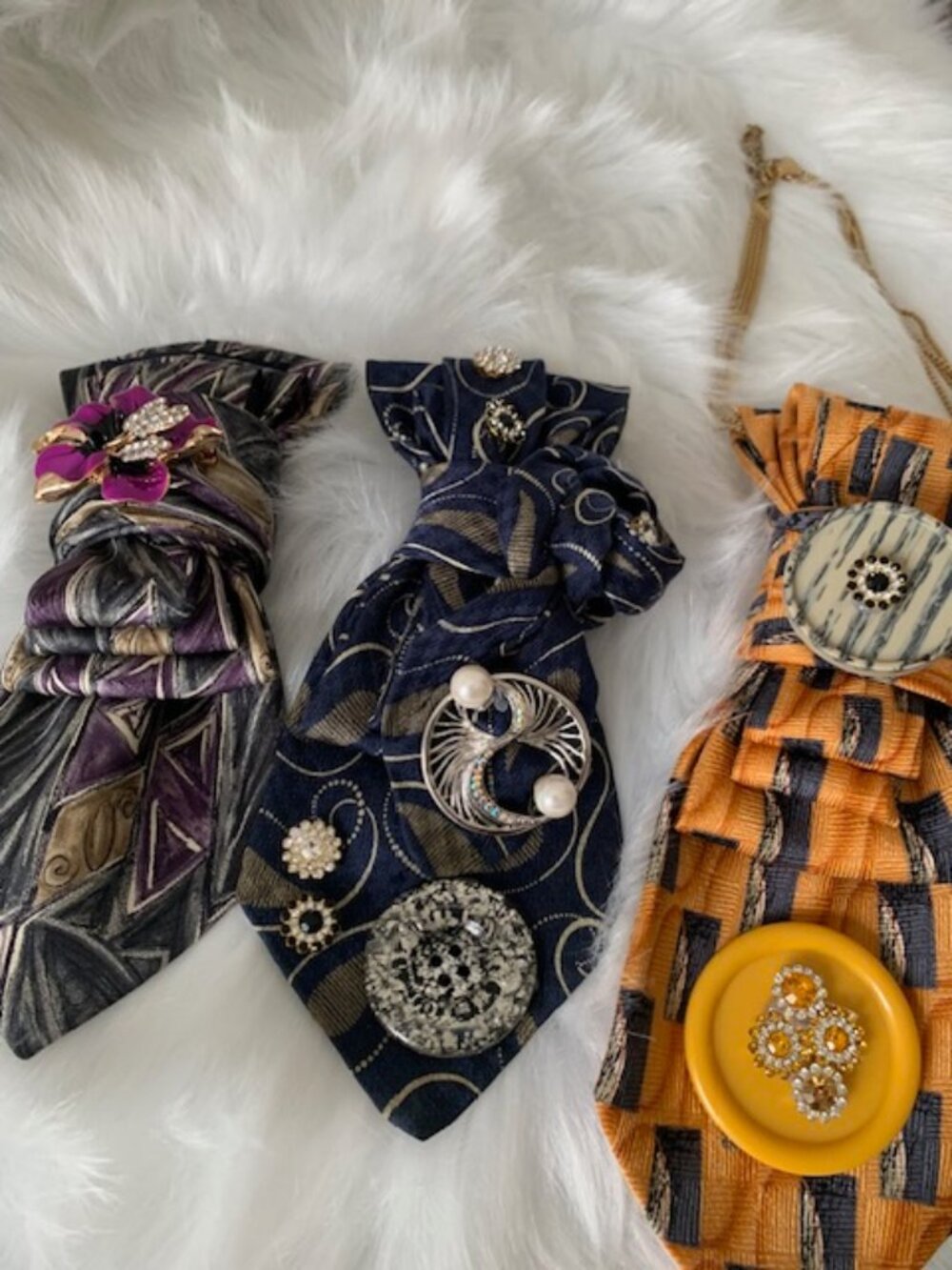 Authentic Vintage Silk Handmade Necktie Necklaces